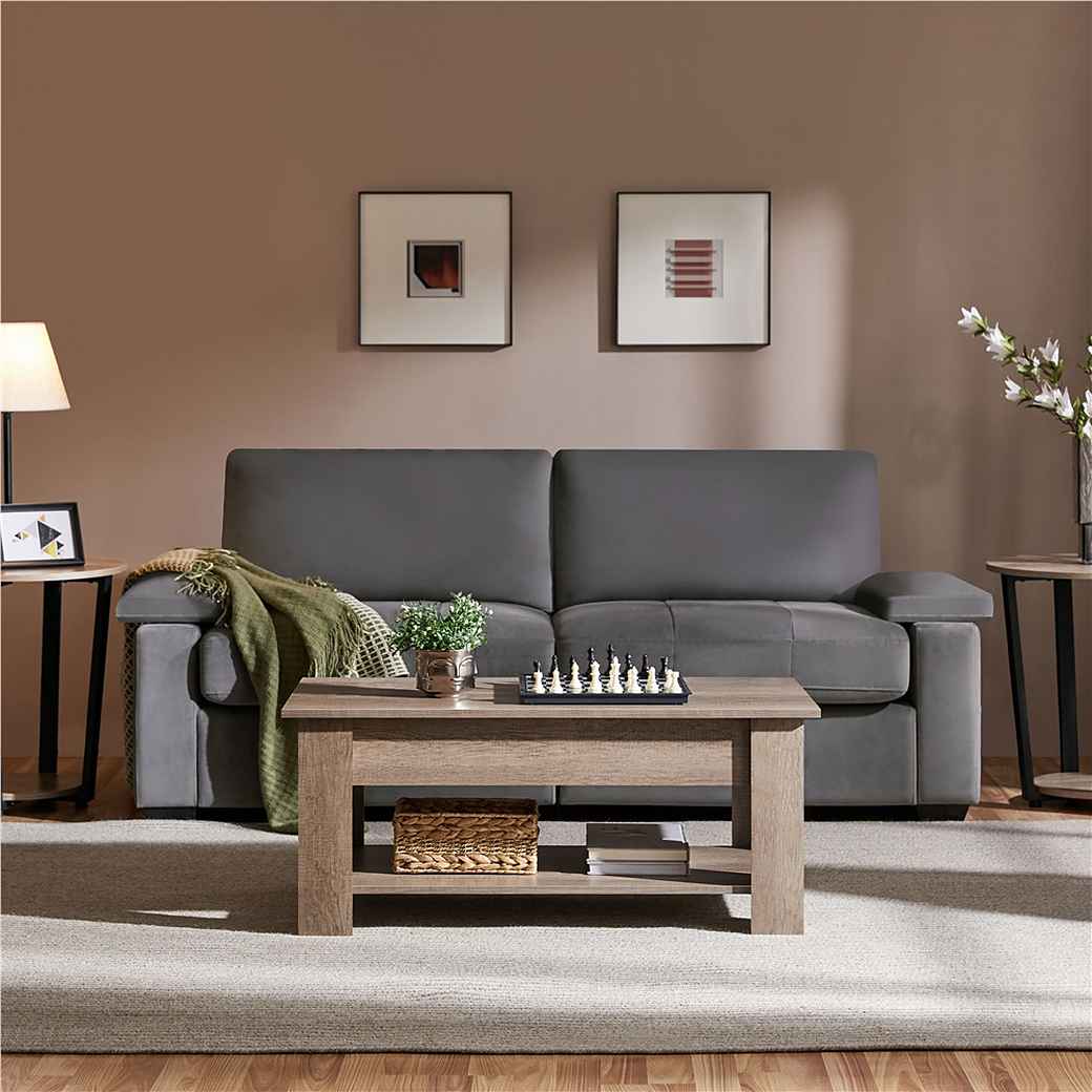 Yaheetech Couchtisch mit Hubplatte – Grau – 98 x 50 x 41,8/56 cm – Höhenverstellbar mit Stauraum