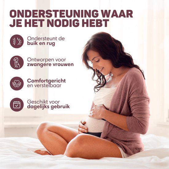 Vulpes Goods® Babycare - Bauchband Schwangerschaft - Verstellbarer Schwangerschaftsgürtel - Bauchband für die Schwangerschaft - Unsichtbar & Atmungsaktiv - Bauch- & Rückenstütze - Größe L - Beckenband - Schwangerschaftsgürtel - Beckenbandage - inkl. Wasch
