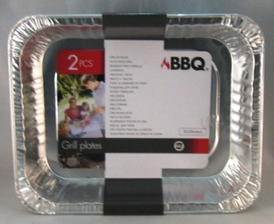 2er-Set rechteckige Grillschalen, 32 x 26 x 6 cm – Fleisch grillen – Grillrost