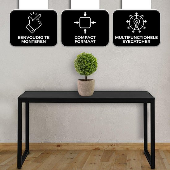 Bayt Schreibtisch - Schreibtisch Schwarz - Computertisch - Computertisch - Schreibtisch Tisch - 120 x 50 x 76 cm