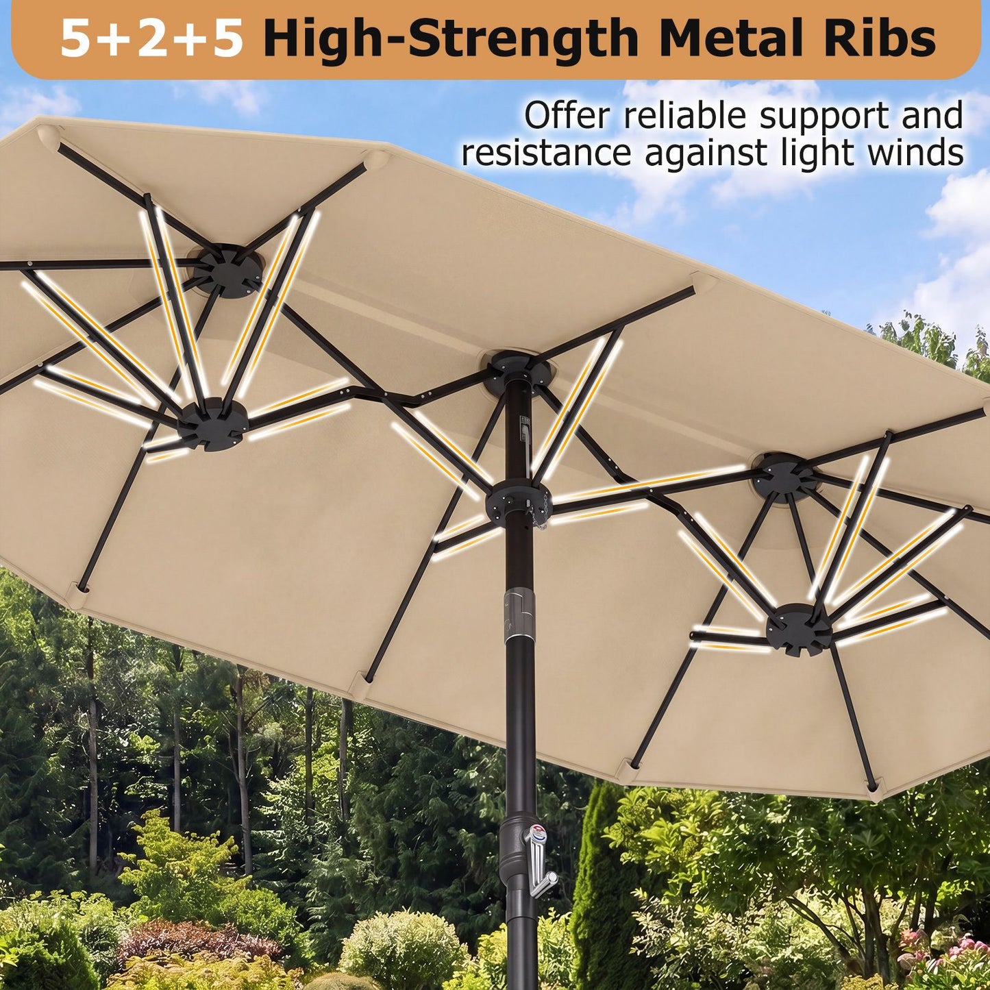 Coast Doppel-Sonnenschirm 300 x 160 cm – rechteckig – neigbar – beige