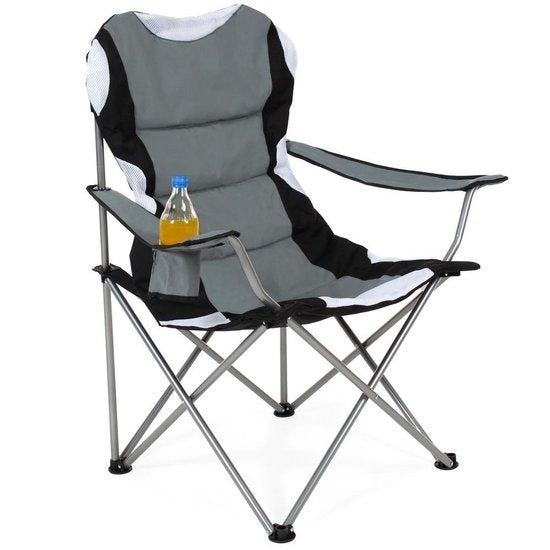 tectake Chair Basic Campingstuhl - faltbar - Grau/Schwarz