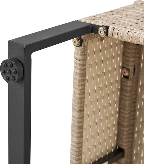 Juskys Lounge Set / Garten Set Santorini - Polyrotan - Modular - Creme - Inkl. Tisch & Aufbewahrungsbox