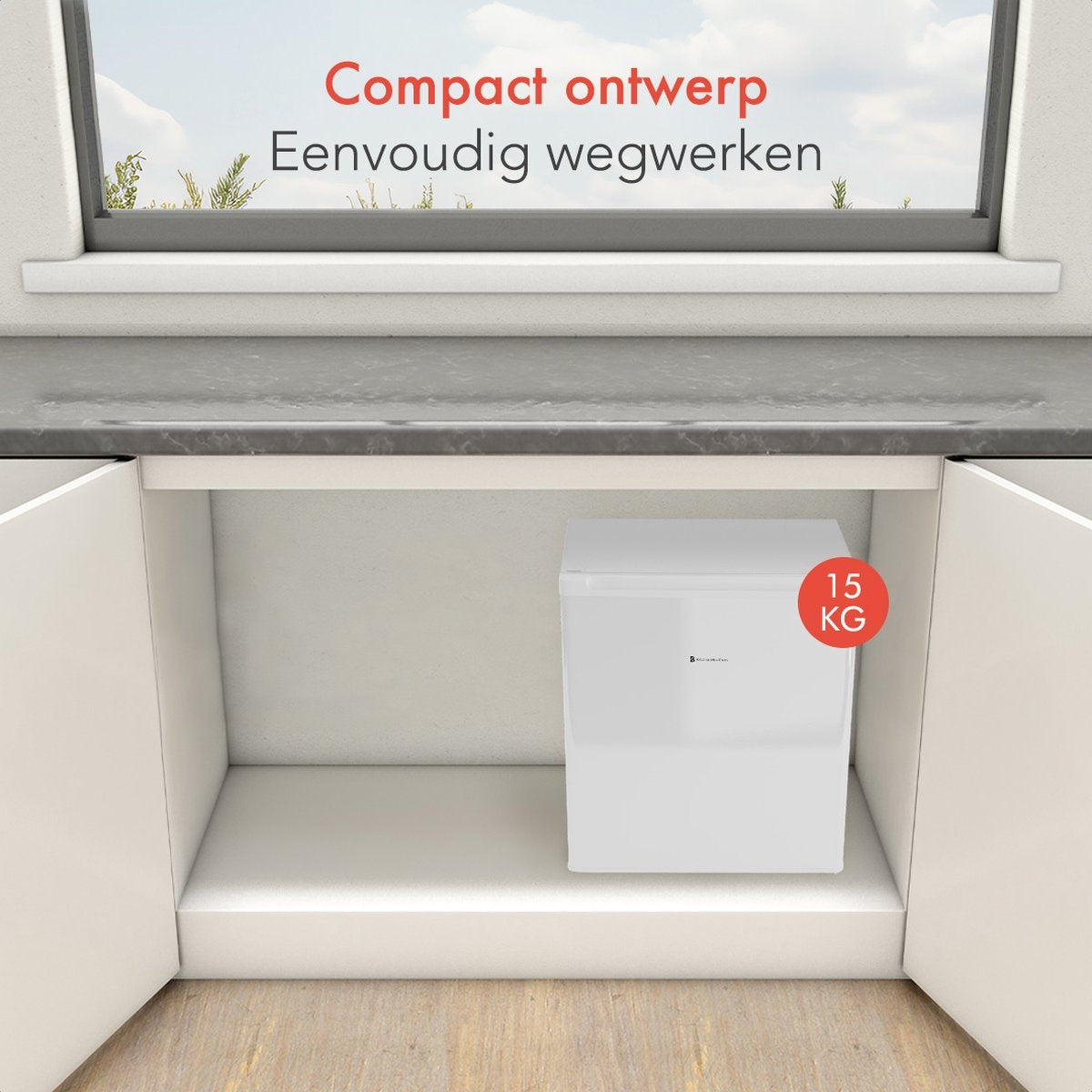 KitchenBrothers Mini-Gefrierschrank - Kompakt - 44x47x51 cm - Weiß