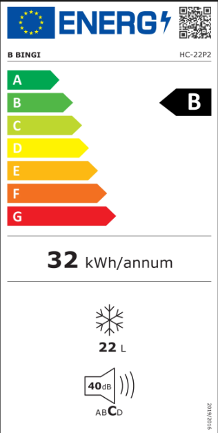 Bingi Mini-Kühlschrank für das Auto, 22 l – Kompressor – 12 V/24 V/230 V – -18 °C bis 15 °C