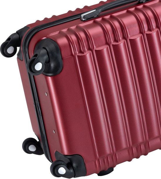 Trolley Reisekoffer Set / Kofferset Rom - 4-teilig - Rot - ABS