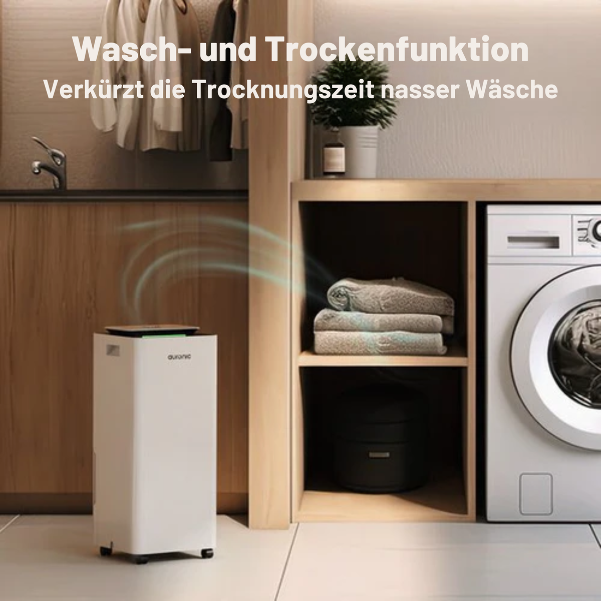 Auronic Luftentfeuchter und Luftreiniger - Pro Series - 16 l pro Tag - Waschtrockenfunktion - Schlafzimmer, Badezimmer und Wohnzimmer - Weiß