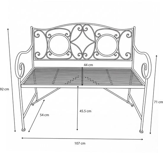 AXI Margot Mosaik-Gartenbank, mehrfarbig – Gartenbank aus Metall – 107 x 54 x 92 cm – Gartenbank für 2 Personen – Mosaik-Optik – Mit Keramikfliesen eingelegt – Für Garten, Terrasse und Balkon