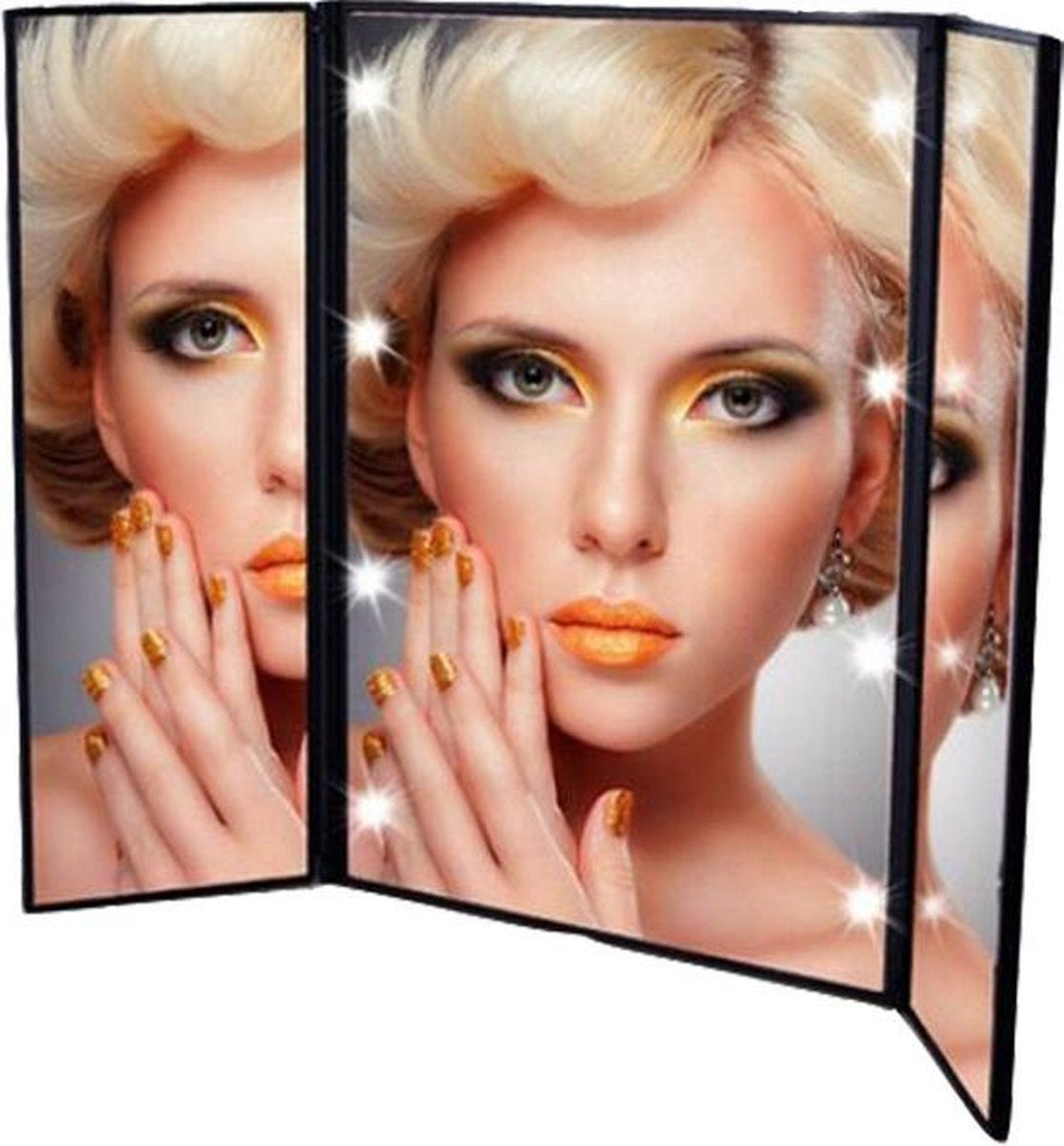 Fuegobird Spiegel mit LED-Tragelicht - Make-up-Spiegel - Schwarz