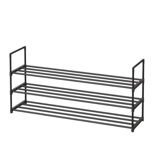 JOYFURNOS Schuhregal, 3-stöckig – Schwarz – 30 x 116 x 55 cm – Für bis zu 18 Paar Schuhe