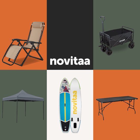 Novitaa Bolderkar faltbar - Starker Rahmen - Dickere Räder mit Bremse - 150KG Tragfähigkeit - 100L Kapazität - Waschbares Polyester - Schwarz