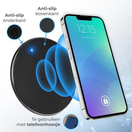 Nuvance Wireless Charger 10W - Inklusive Kabel - Wireless Charger - Schnellladegerät - Geeignet für alle drahtlos aufladbaren Smartphones
