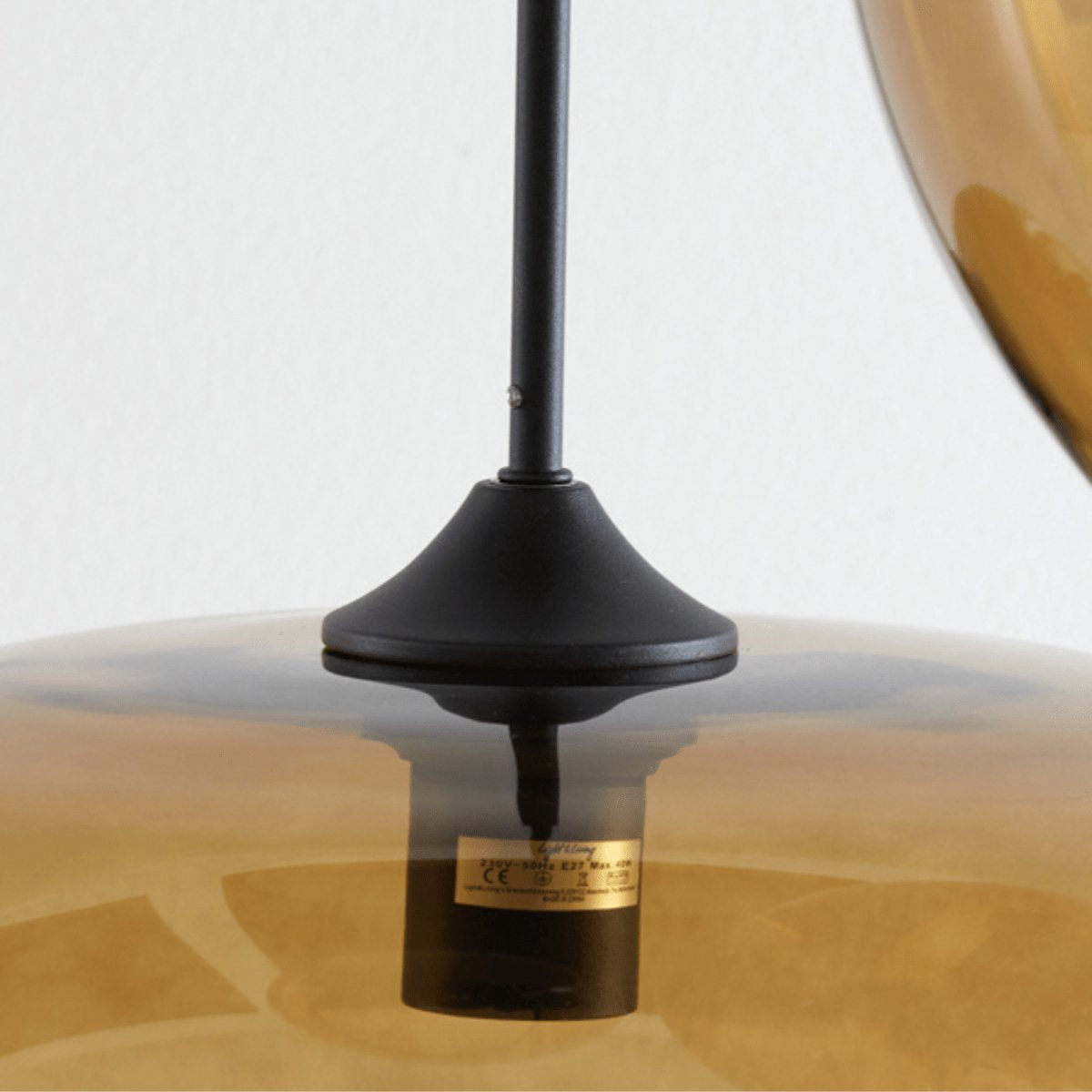 Light & Living Hängeleuchte Mayson - Braunes Glas - Ø40cm - 3L - Modern - Hängeleuchten Esszimmer, Schlafzimmer, Wohnzimmer