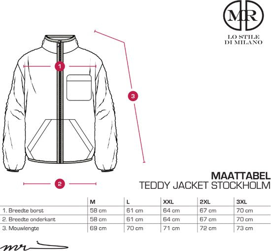 Mario Russo Teddy Jacket Stockholm - Jacke Männer - Wintermantel Männer - Strickjacke Männer - Army Green - M