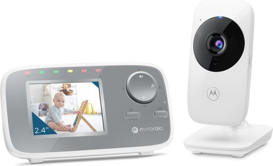 Motorola Babyphone für Kinderzimmer - VM482 - Babyphone mit Kamera - Infrarot-Nachtsicht - Digitaler Zoom - Temperaturüberwachung - Weiß