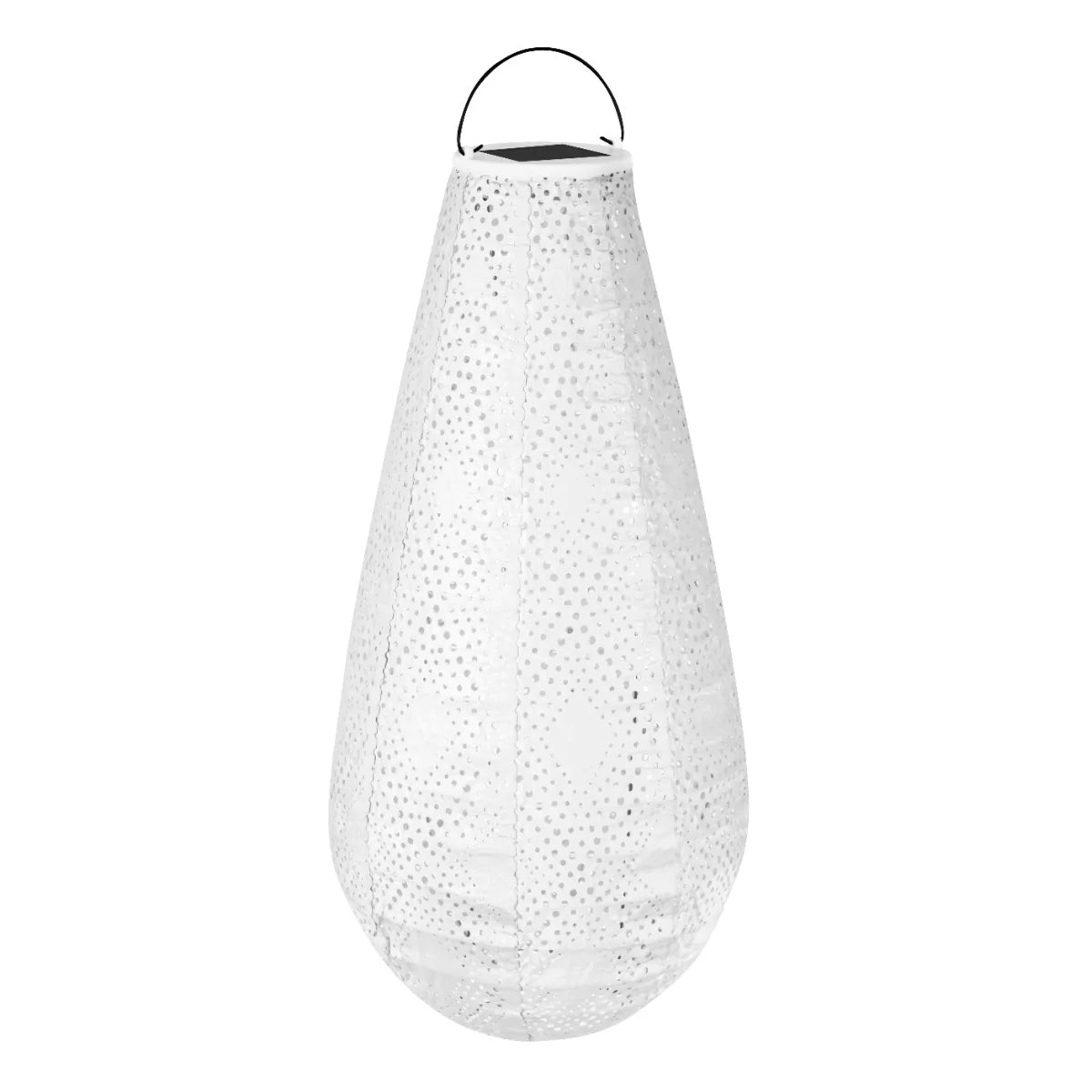 VONROC - Luna Solarlaterne Tropfen mit LED - Weiß - Handgefertigt - wetterfestes Material - 40x20 cm