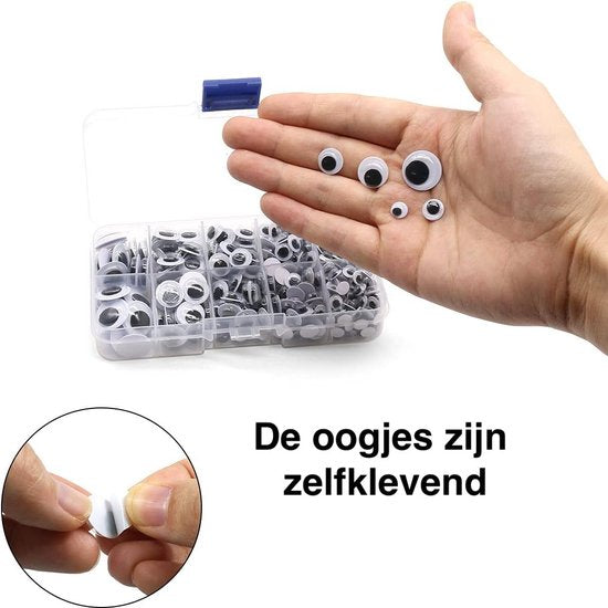 Faas Wackelaugen - 450 Stück - Selbstklebende Bastelaugen - Basteln für Kinder - Verschiedene Größen