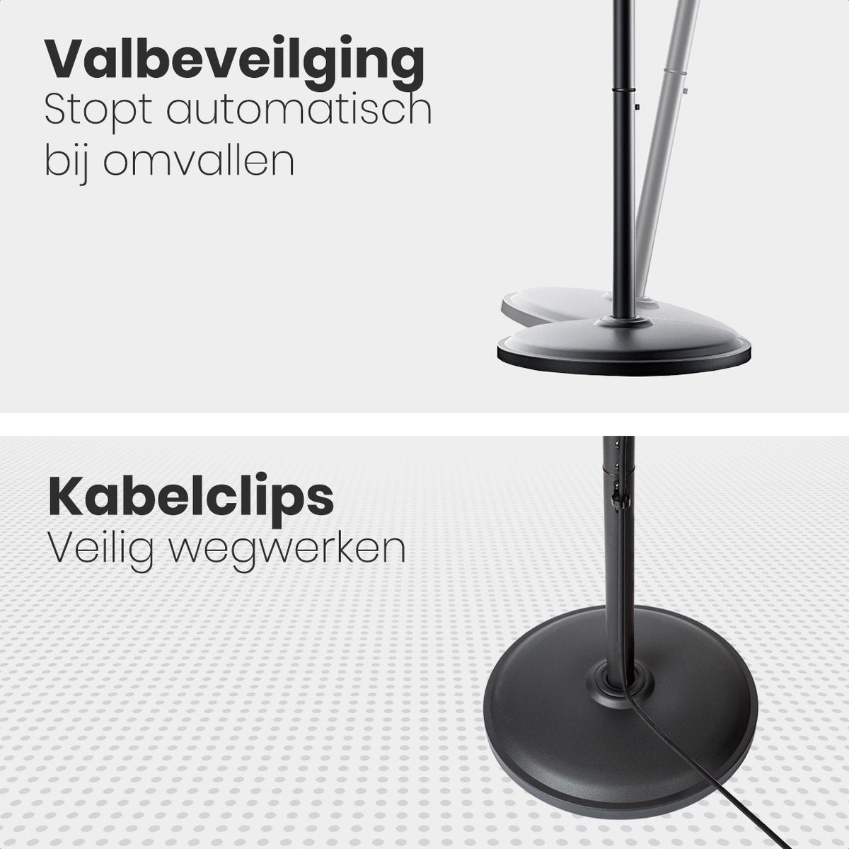 Auronic Terrassenheizer - 2000W - Hängeleuchte und Standfuß - Inkl. Fernbedienung - 3 Stufen - Schwarz