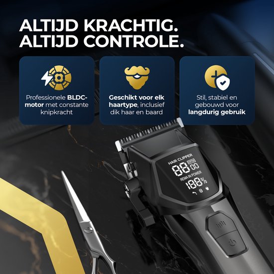 Professionelle kabellose Haarschneidemaschine - Beeperfect® - Haarschneider Herrenkopfhaar - Haartrimmer - Friseur Haar Maschine - Haarschneider - Trimmer Bart - Trimmgerät - Barbier Haarschneider - Barbier Trimmer - 0.5-19MM