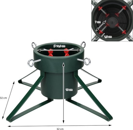 Nampook - Weihnachtsbaumständer - für 5-10 cm Stamm-Durchmesser - Wasserreservoir 1,8L - Schwarz