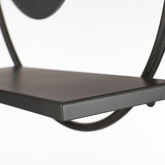 Mica Decorations Phoenix Wandspiegel - B11 x Ø39 cm - Metall - Schwarz