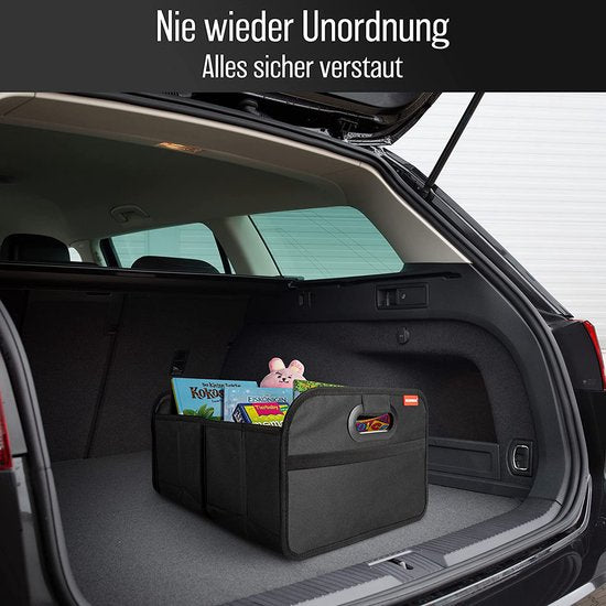 HELDENWERK Kofferraumtasche faltbar und stabil - Kofferraum-Organizer Einkaufstasche zur praktischen Aufbewahrung - Auto-Faltbox, Kofferraumbox (schwarz)