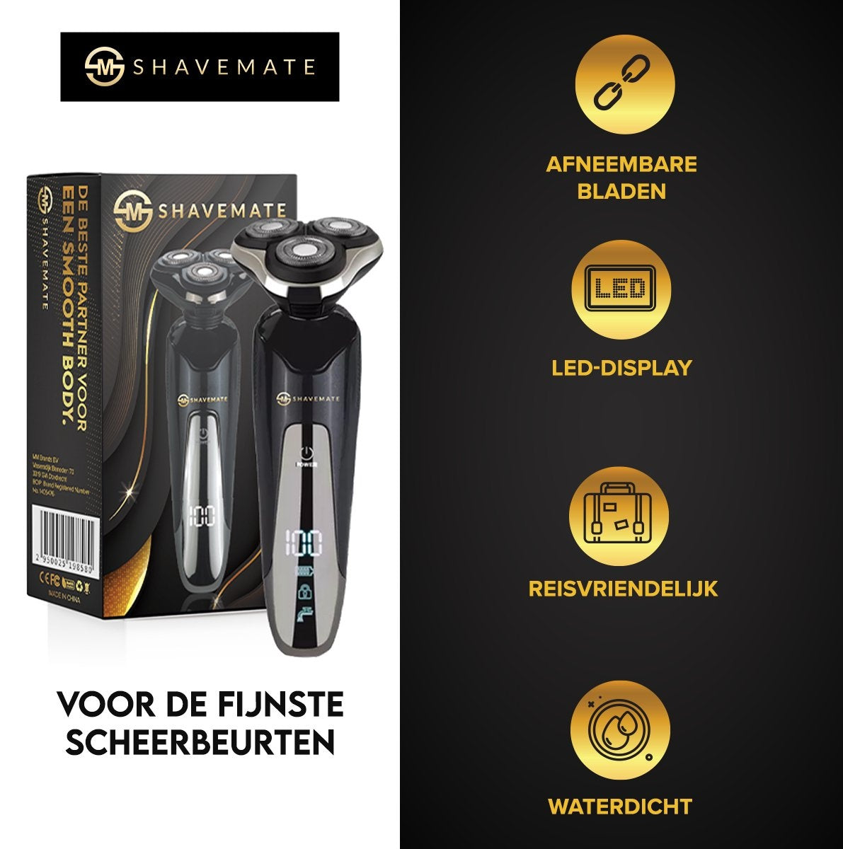 ShaveMate 3-in-1 Rasierer - Bartschneider - Haarschneider für Männer - Haarschneider-Set - Kabellos - Wasserdicht