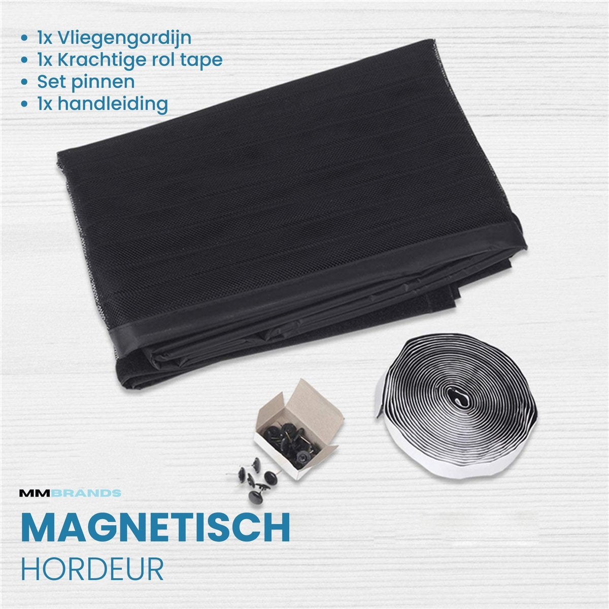 MM Brands Fliegengitter - Magnetischer Türvorhang - Vorhang für Tür - 210 x 100 cm