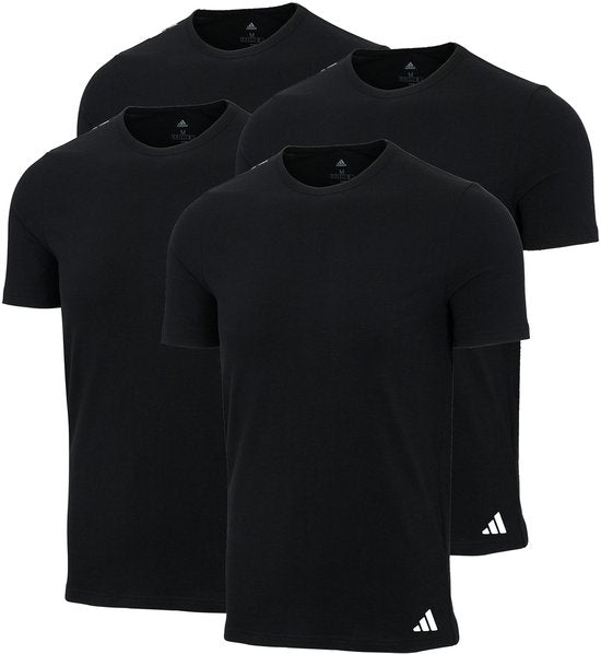 adidas Sportswear 2er-Pack T-Shirt mit Rundhalsausschnitt – Active Flex Cotton – Unterhemden für Herren – 2x schwarz