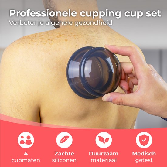 Nuvance - Schröpfköpfe - 4er-Set Silikon - Inkl. eBook - Cellulite-Massagegerät - für Arme, Beine, Gesicht & Rücken - Schröpfset Massage - Cellulite - Schröpfkopf - Anti-Cellulite-Köpfe - Cellulite-Schröpfmassage