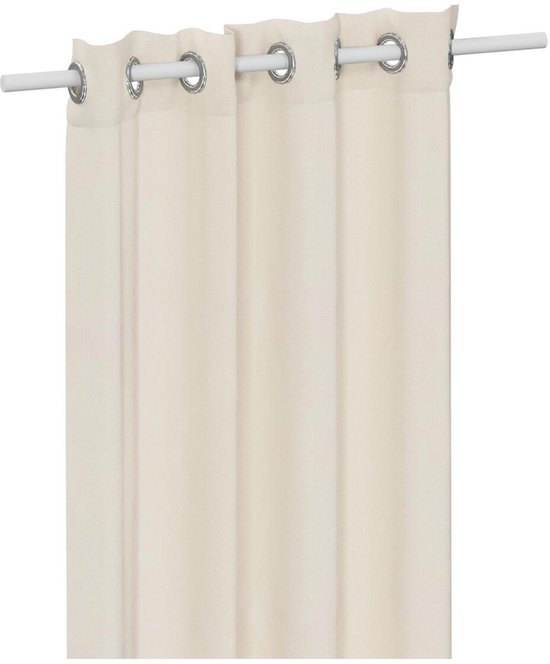 Atmosphera Vorhang Lilou – L 260 x B 140 cm – elfenbeinweiß – Polyester – mit Ringen