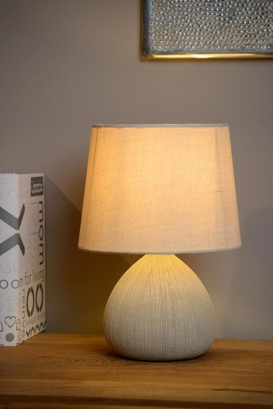 Lucide RAMZI Tischleuchte - Ã˜ 18 cm - 1xE14 - Beige