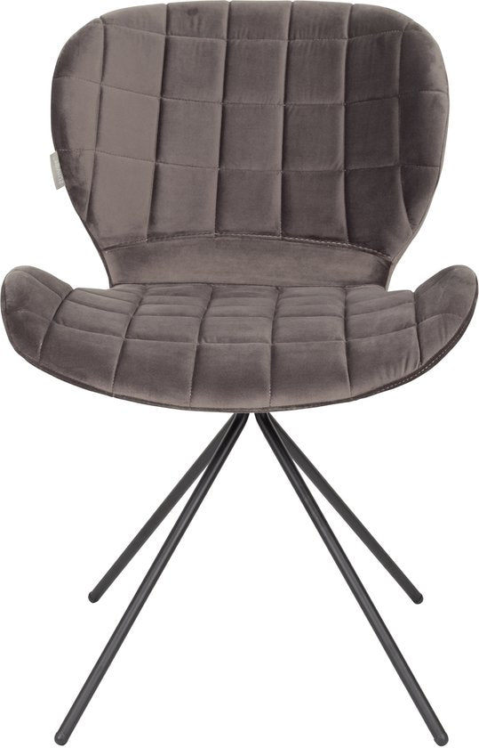 Zuiver OMG Velvet Esszimmerstühle Grau – 2er-Set