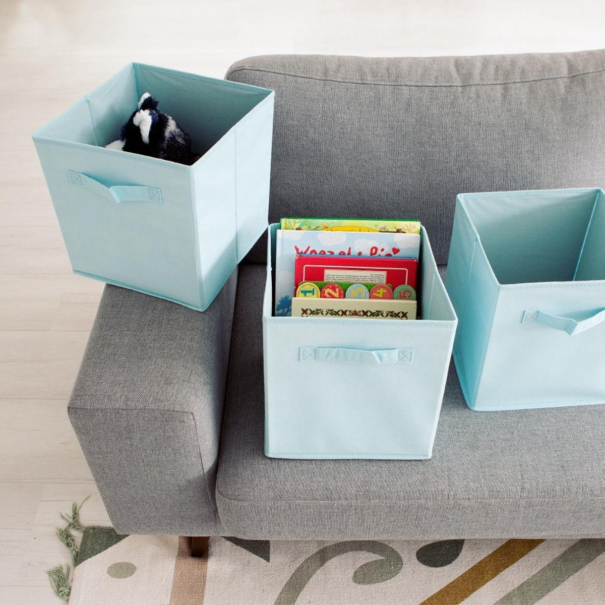 LifeGoods Kleiderschrank-Organisatoren - 6 Stück - 20L - Textil - Blau