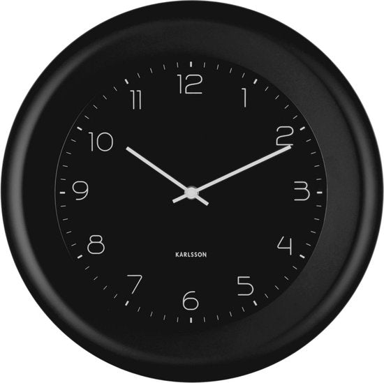 Karlsson Wanduhr Dual Disc - Schwarz - Ø38cm - Wanduhr Modern