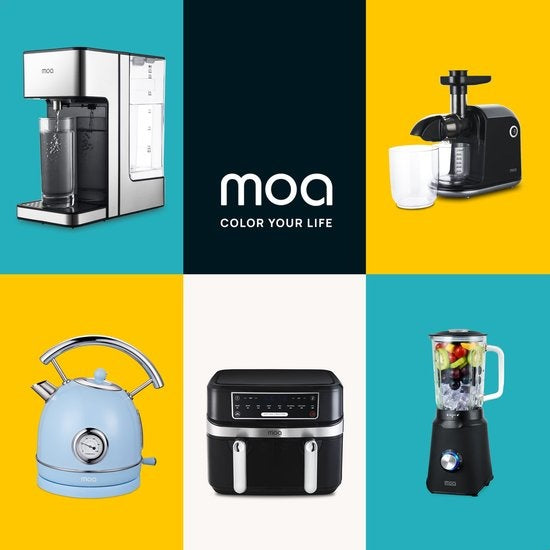 MOA Retro-Wasserkocher - Pastellblau - Elektrisch - Edelstahl - EK4TBL