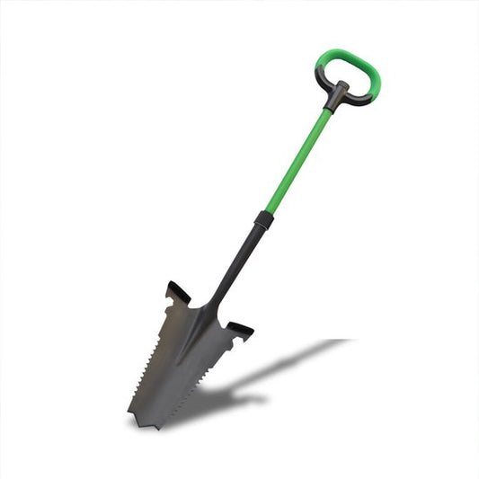 Hammersmith RayzerShovel All-in-One-Schaufel – Gartenschaufel für harten, steinigen Boden – Schaufel mit Wurzelsäge und Soft-Touch-Griff – Extra breite Profilkante – Gartenschaufel – Versandhandelsausgabe