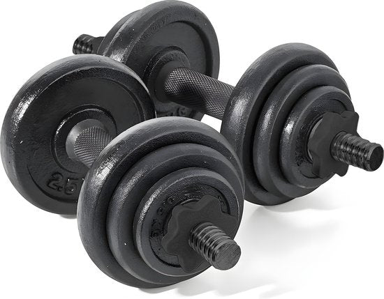 Fitby Dumbells 20KG - Hanteln - Gewichte Set - Einstellbare Hanteln - Hantelset - Hantelset - Gusseisen - Inklusive Aufbewahrungskoffer
