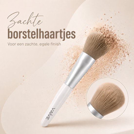 Vaive Make-up-Pinsel-Set, 9-teilig – vegane Pinsel – Pinsel für Foundation, Lidschatten, Rouge, Kabuki und Bronzer – mit Etui – Weiß