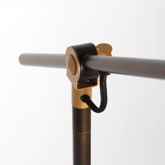 Bronzene Stehlampe Nove 1322BR mit goldfarbenen Details, E27 – dreh- und neigbar – Industriedesign – Mexlite – 190 cm langes Kabel