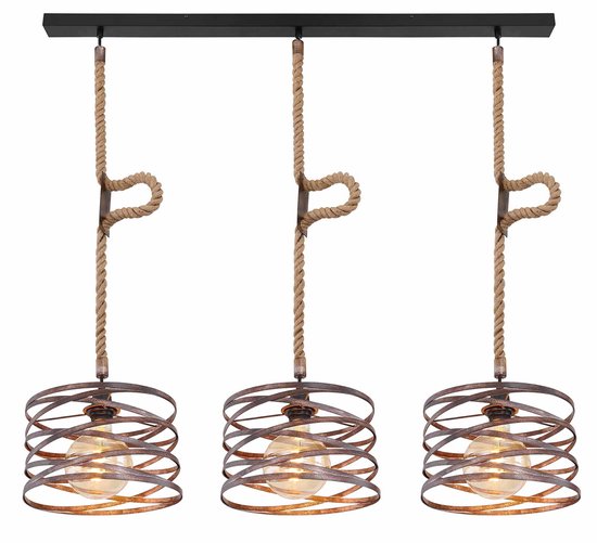 Globo - Pendelleuchte - Marco - schwarz - Metall - große Esstischlampe - E27 - 15641-3H