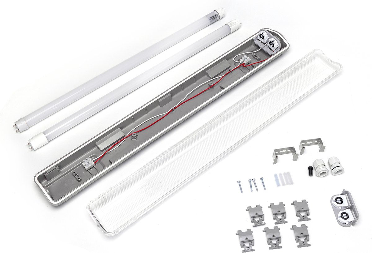 LED's Licht LED TL Leuchte + Schlauch | 2x 18W | 120 cm
