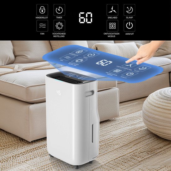 Komodo Luftentfeuchter Humi S – 25 l pro Tag – Schlafzimmer, Badezimmer, Haus & Keller – Luftentfeuchter – Wasch- und Trocknungsfunktion – Verhindert Schimmelbildung