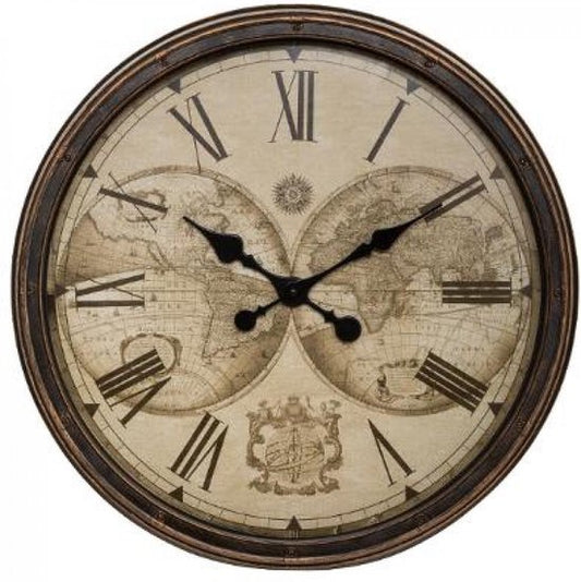 Uhr – Wanduhr – Weltzeituhr, Durchmesser 51 cm – Hochwertige Uhr