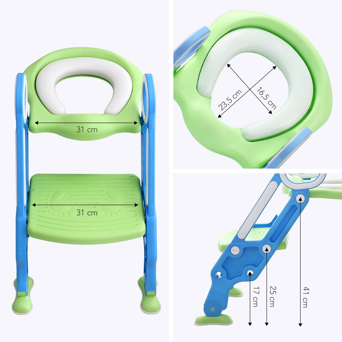LifeGoods Toilettensitzverkleinerer - Töpfchen Kleinkind - 2 bis 7 Jahre - Grün/Blau