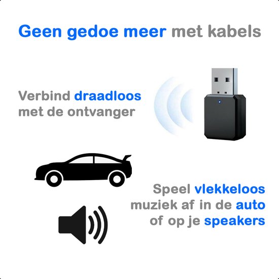 Tech Essentials Auto/Lautsprecher Bluetooth-Empfänger - USB/AUX - Bluetooth 5.1 | Empfänger - Sender - Audio - Mikrofon