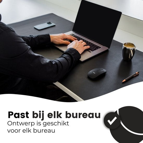 WURK Professional Schreibtischunterlage Kunstleder - Schreibtisch-Organizer - Schreibtischzubehör - Mauspad XXL- Inklusive Kabelclip - 120x60 - Schwarz