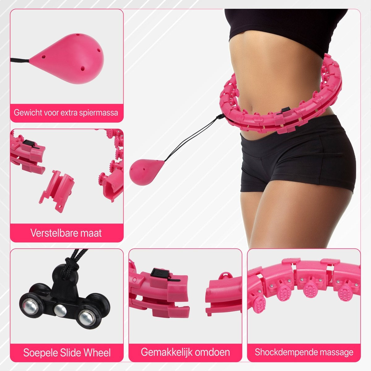 Niceey - Fitness Hula Hoop Reifen - mit Gewicht - Pink
