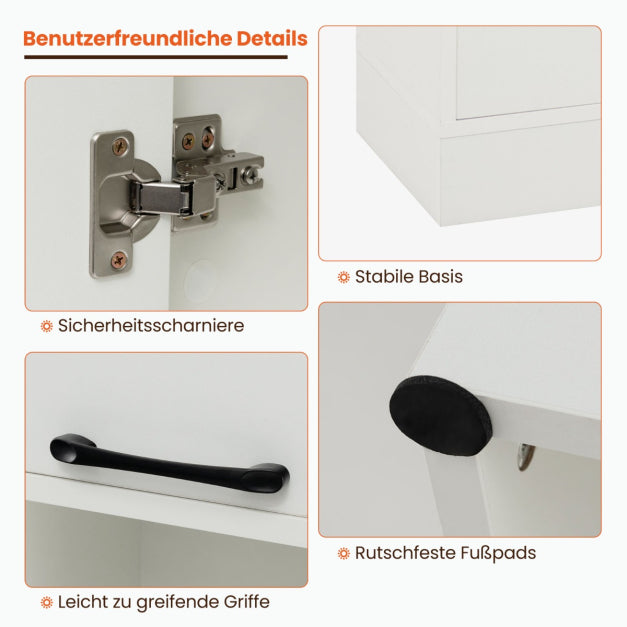 Coast Küchenschrank - MDF & Holz - 56 x 30 x 190 cm - Weiß