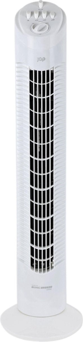 JAP Quebec - Turmventilator - Schwenkender Säulenventilator - Standventilator - Tischventilator - Mit Timer - Weiß